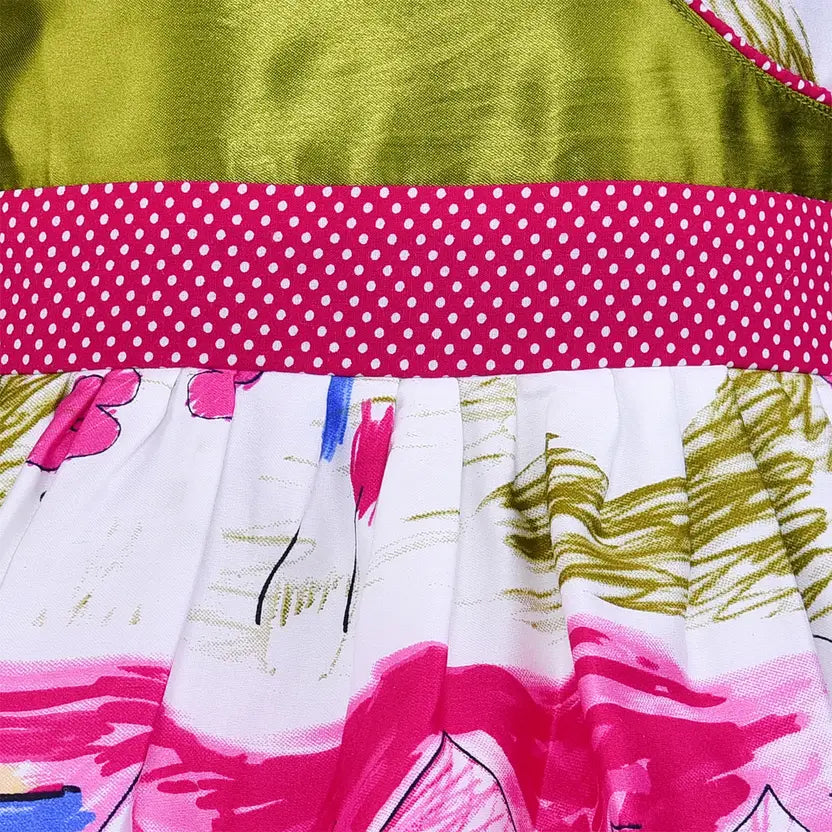 Baby Girls Midi/Knee Length Casual Dress ctn386grn