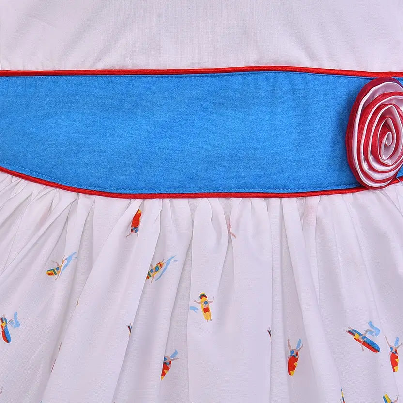 Girls Midi/Knee Length Casual Dress ctn388blu