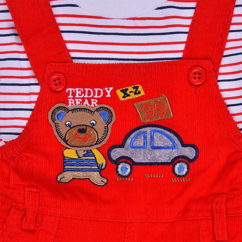 Boys Cotton Cartoon Tshirt and Dungaree Set hdr2006