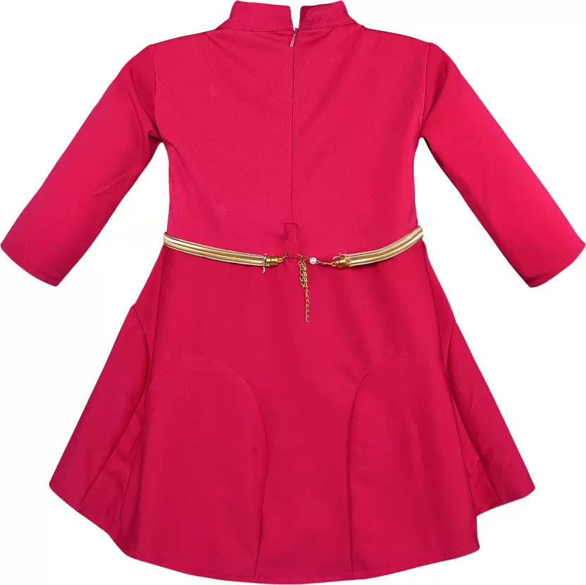 Baby Girls Midi/Knee Length Casual Dress (fe2698pnk)