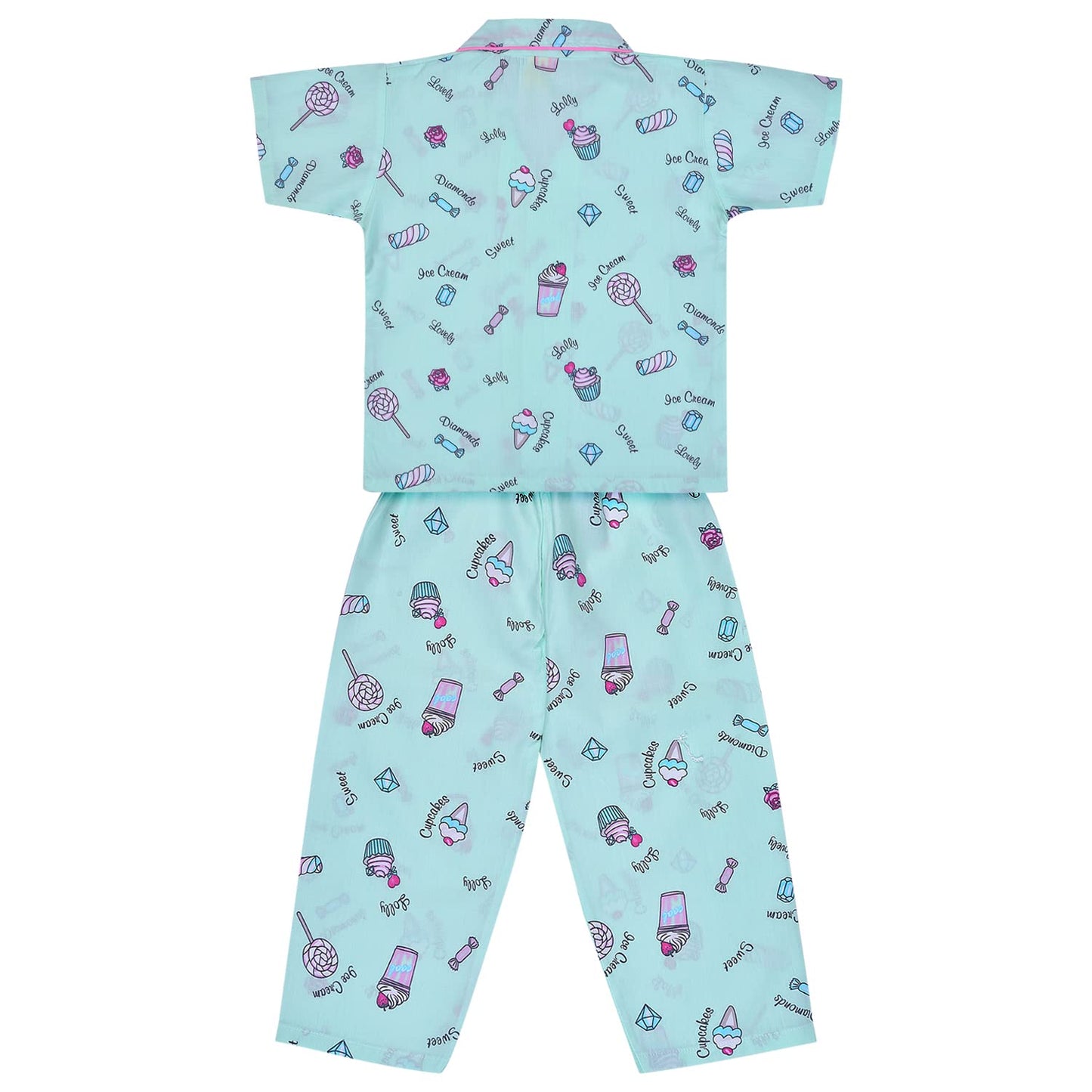 Unisex Printed Top and Bottom Pyjamas Night Dress nd35sgnw