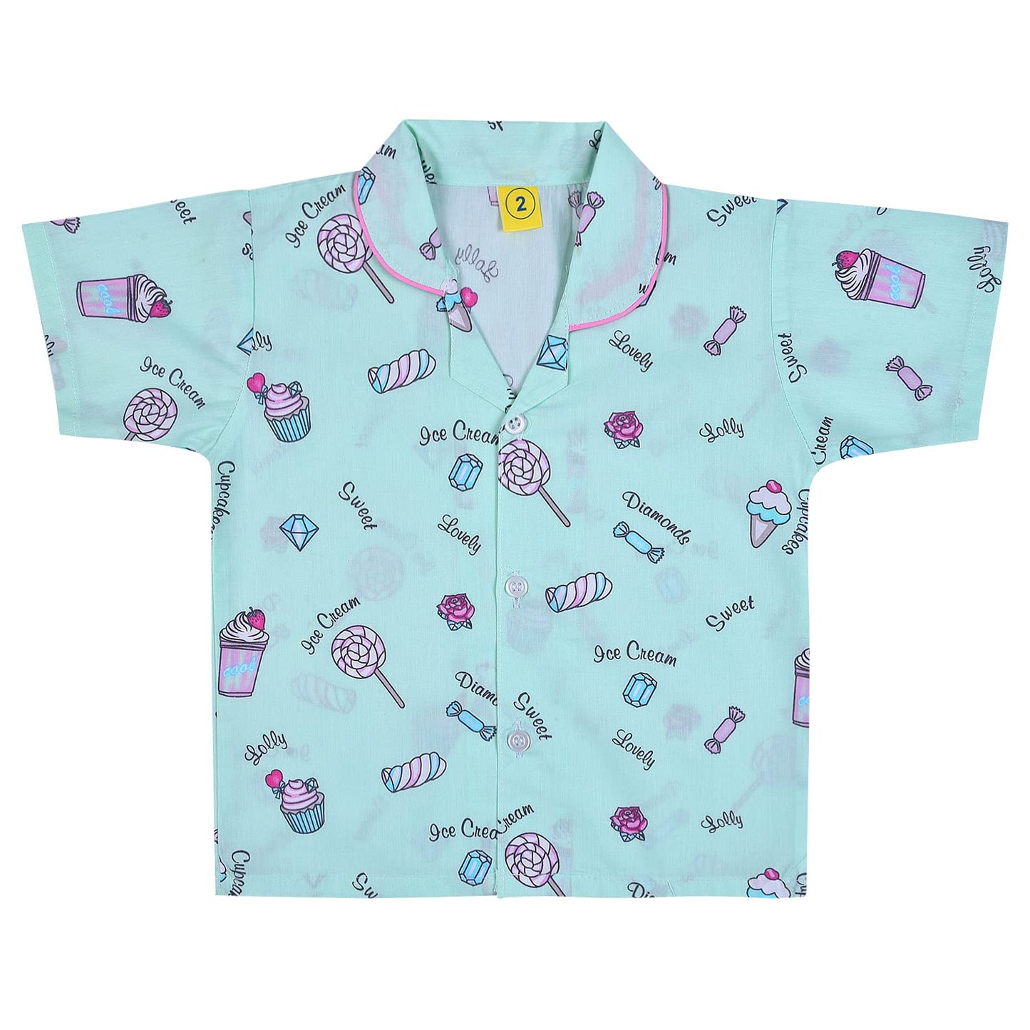 Unisex Printed Top and Bottom Pyjamas Night Dress nd35sgnw