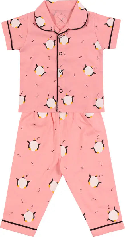 Girls Printed Cotton Blend Kids Nightwear ndp70tmt