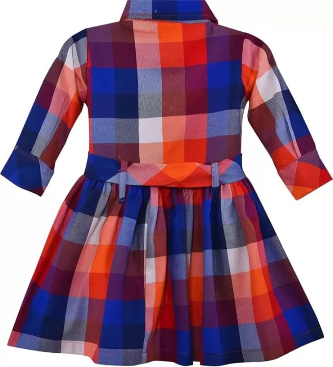 Checked Collared Casual Dress - ctn563