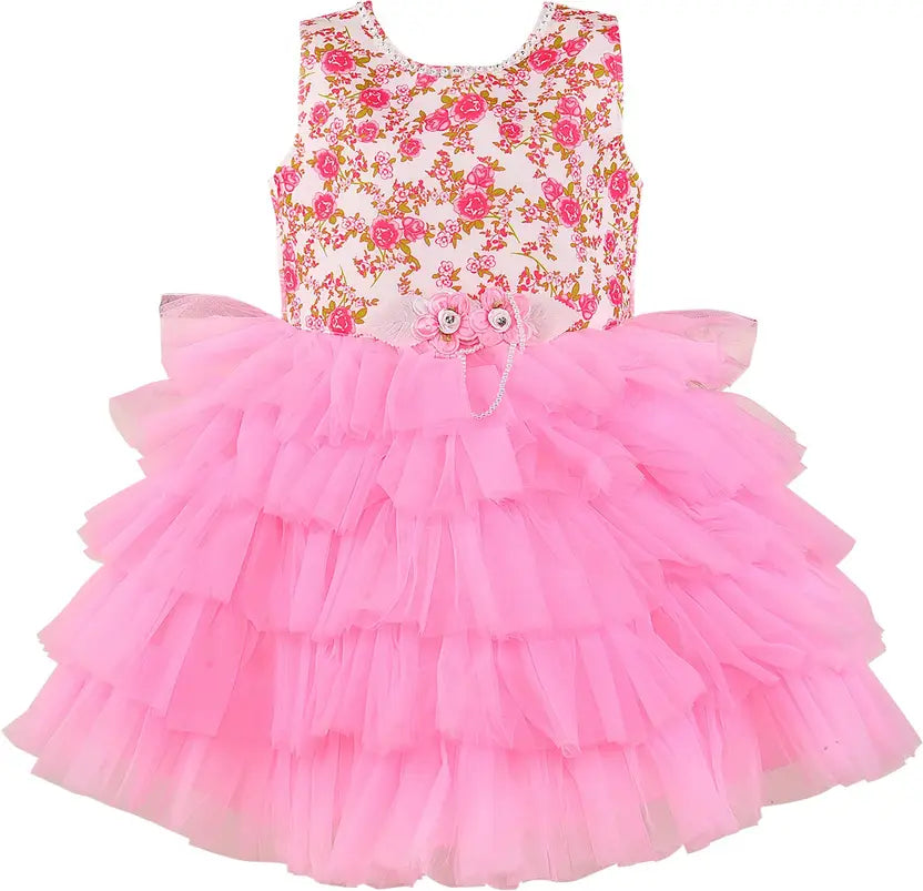 Baby Girls Midi/Knee Length Party Dress bxa407pnk