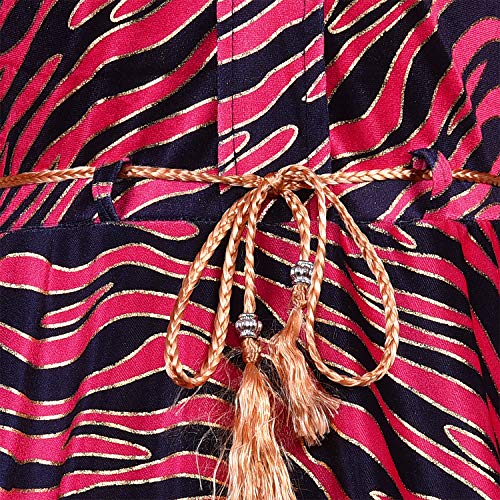 Girls Printed Long Sleeve Casual Dress with Belt