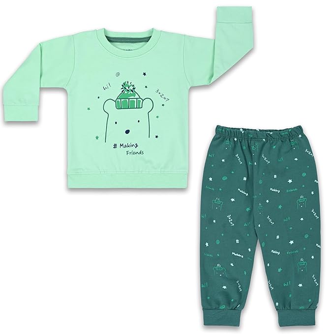 Unisex Printed Top and Bottom Pyjamas Night Dress btef716