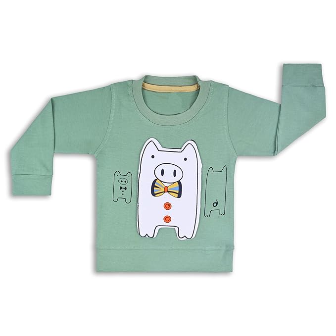 Boys Humour and Comic Patch Work T-Shirt and Trousers bt607grn