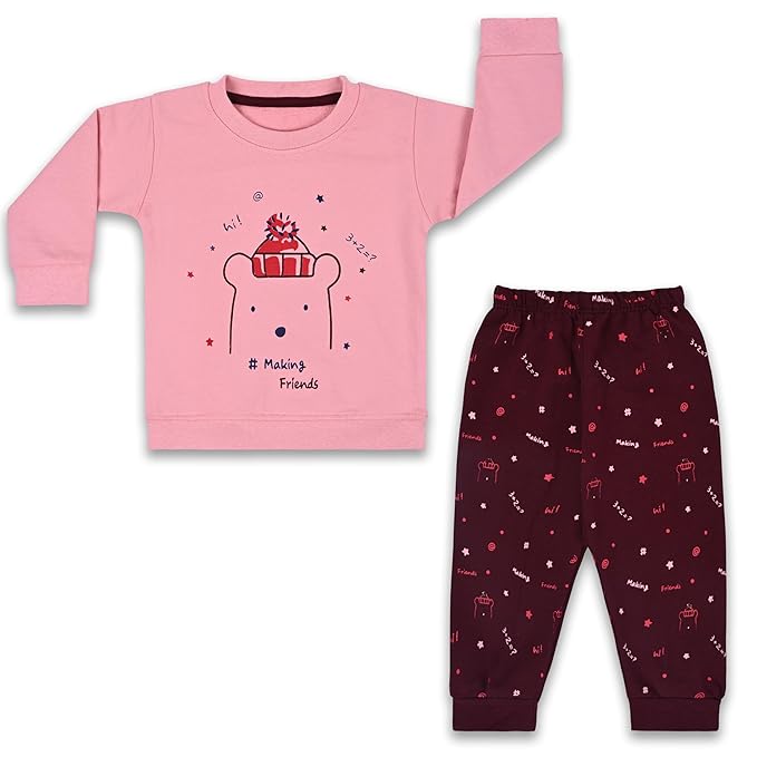 Unisex Printed Top and Bottom Pyjamas Night Dress btef716