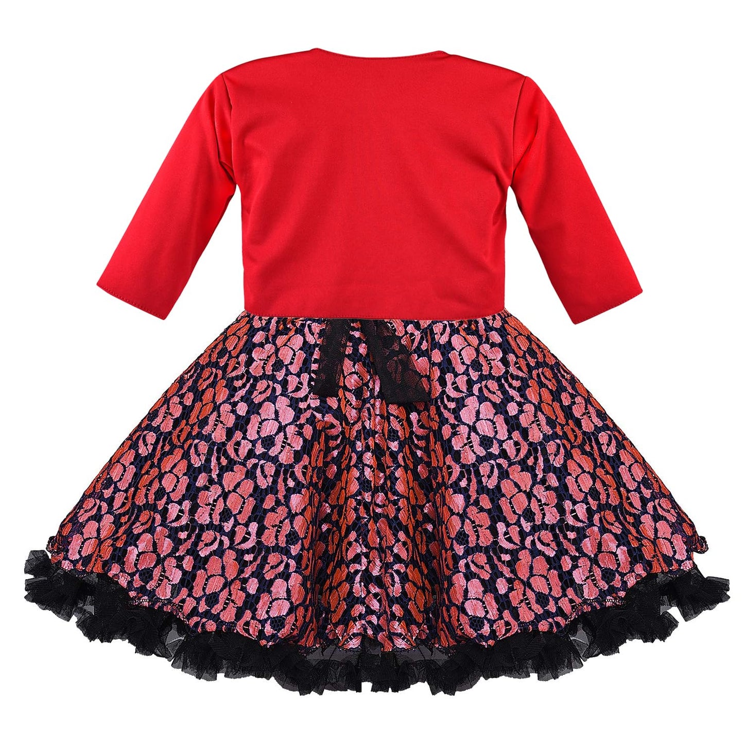 Girls Floral Embellished One Shoulder Dress