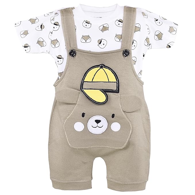Boys Summer Printed Dungaree Set