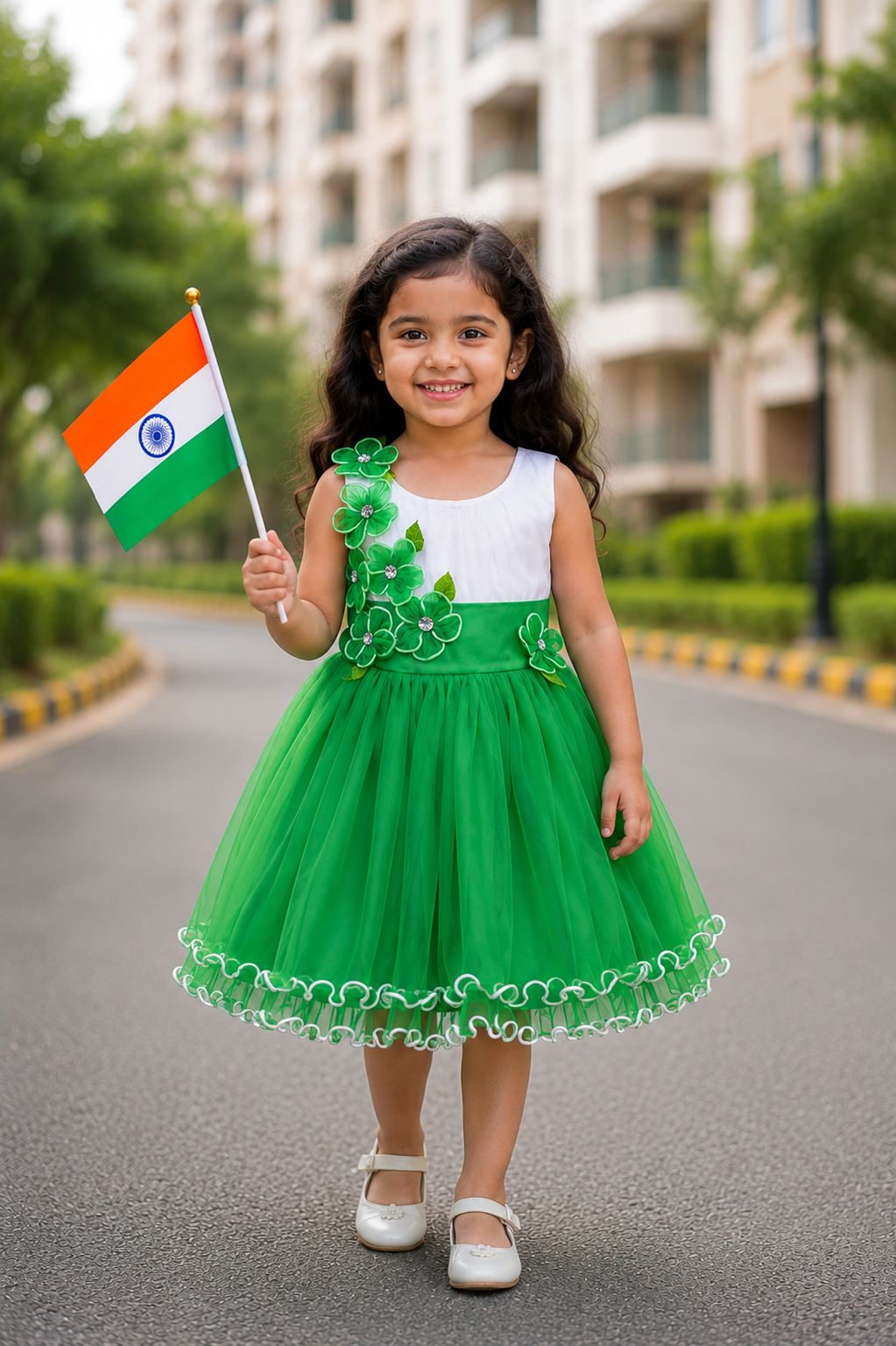 Girls Knee Length A-Line Frock Dress