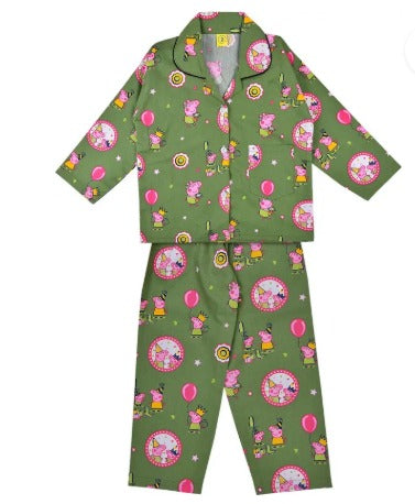 Baby Boys & Baby Girls Printed Cotton Blend Kids Nightwear Nd57grn