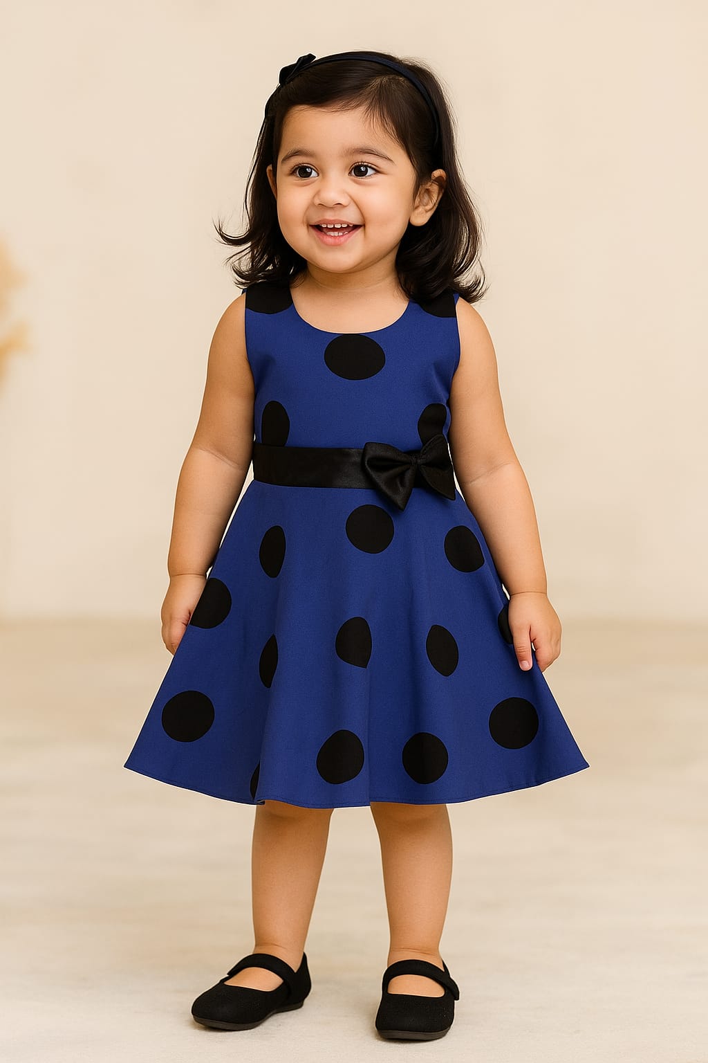 Baby Girls Midi/Knee Length Casual Dress ctn513blu - Wish Karo
