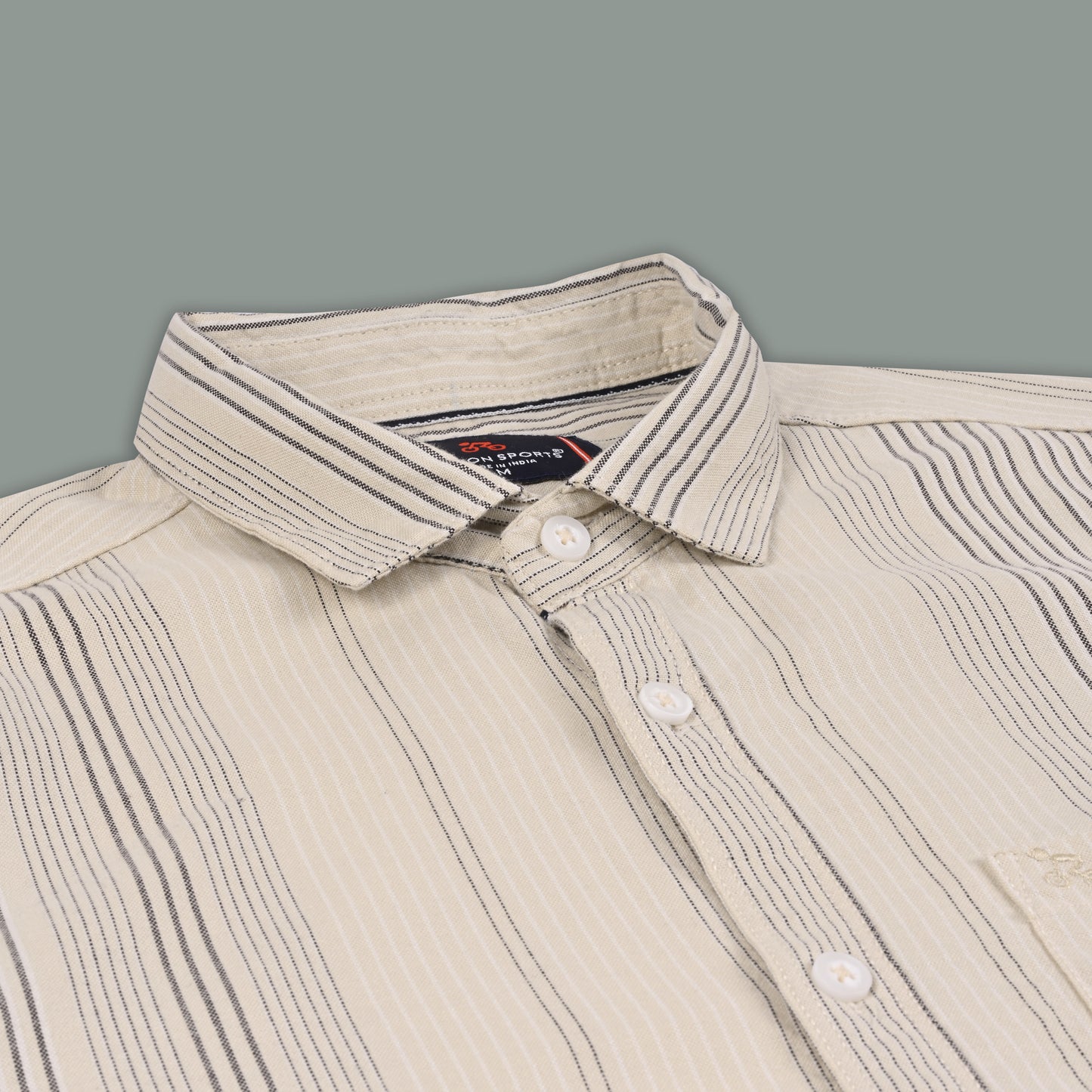 Men’s Cotton Blend Striped Shirt with Full Sleeve