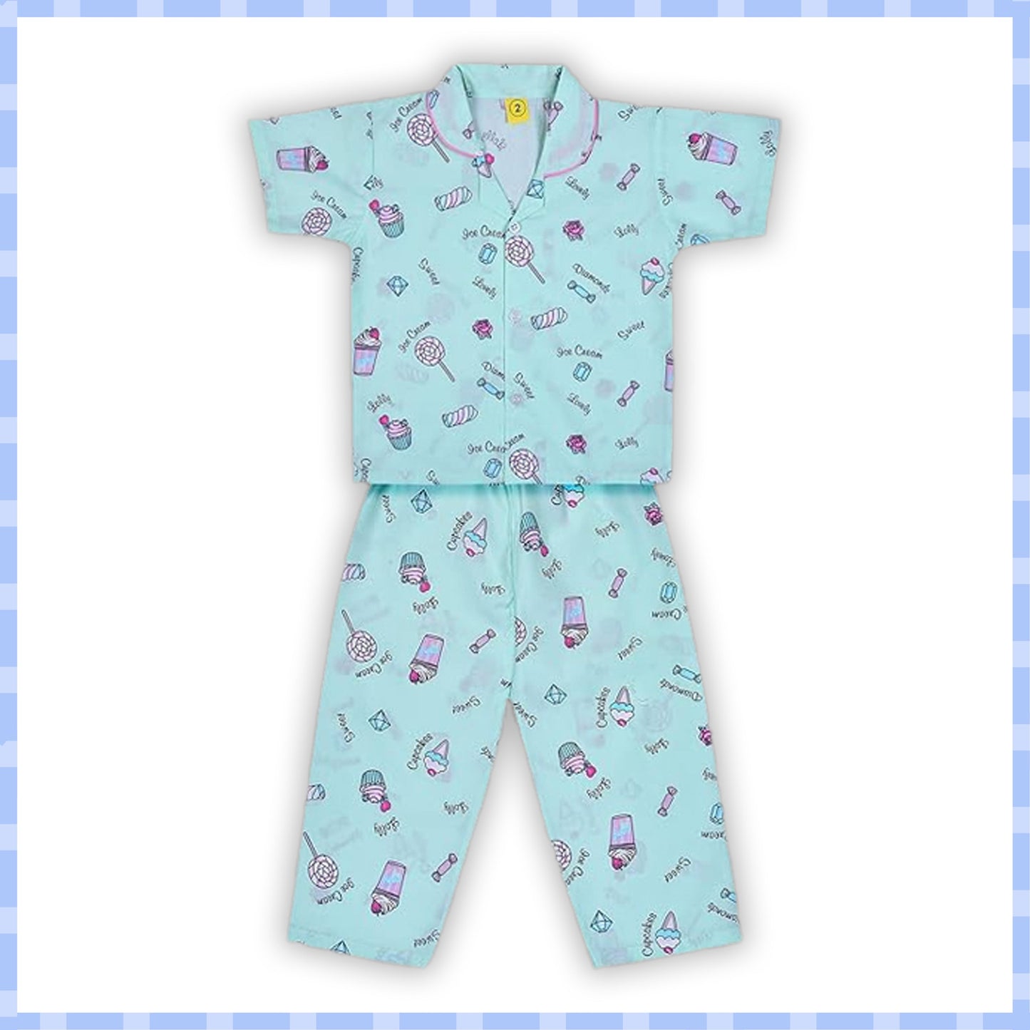 Unisex Printed Top and Bottom Pyjamas Night Dress nd35sgnw