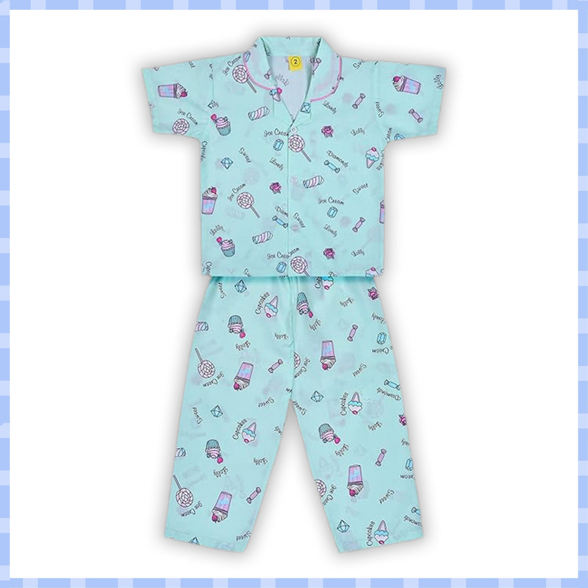 Unisex Printed Top and Bottom Pyjamas Night Dress nd35sgnw