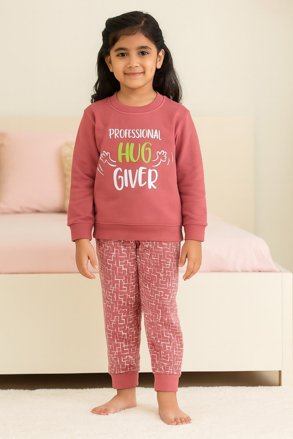 Unisex Printed Top and Bottom Pyjamas Night Dress btef716