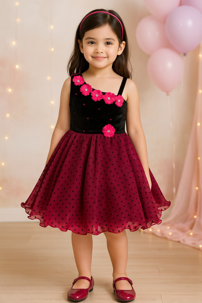 Wish Karo Baby Girls Frock Birthday Dress for Girls - Net - (bxa199pnk) - Wish Karo