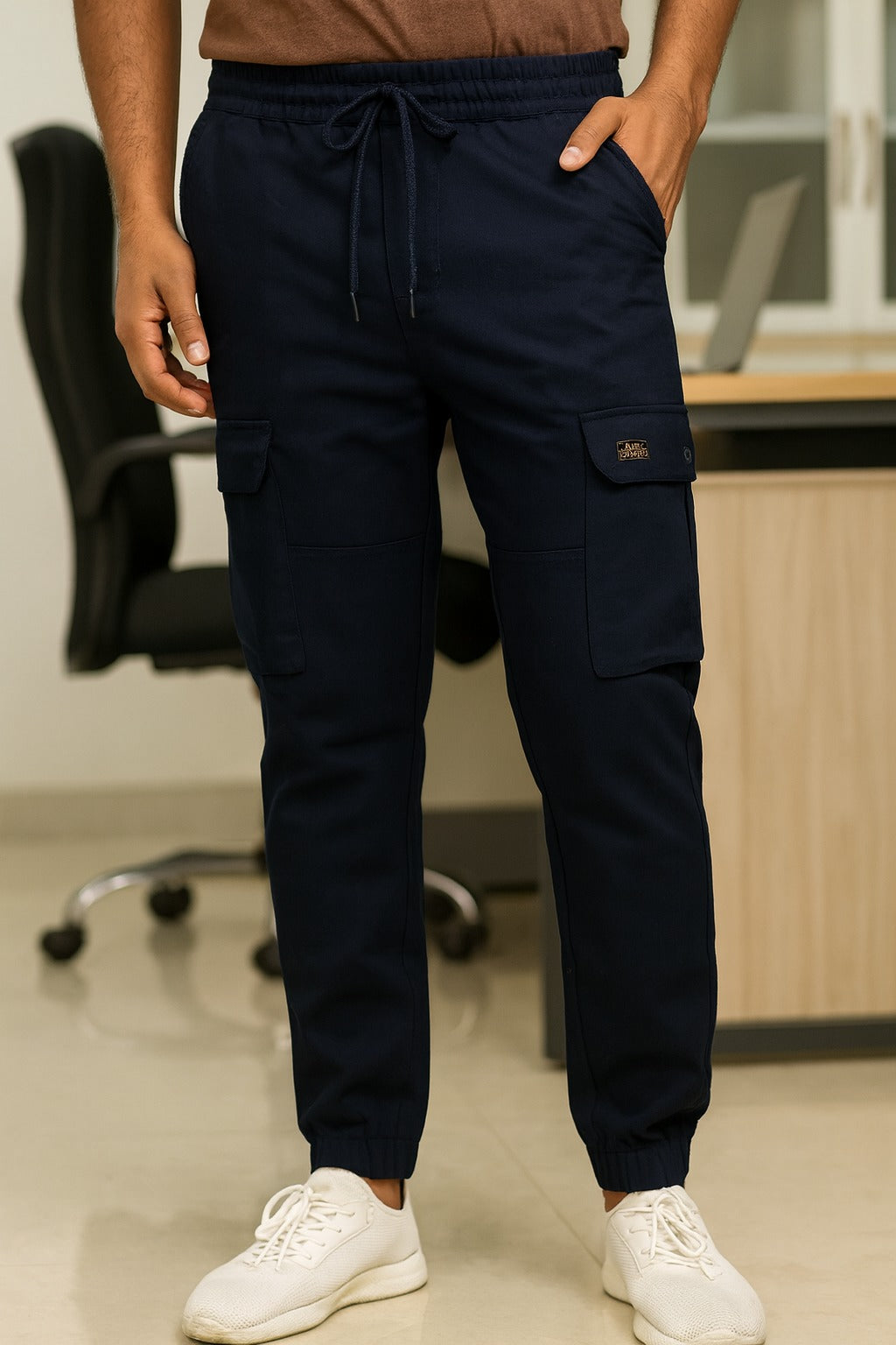Men’s Cotton Cargo Pants | Comfortable Casual Wear with Multi Utility Pockets | Elastic Waist & Cuffed Jogger Fit - Wish
