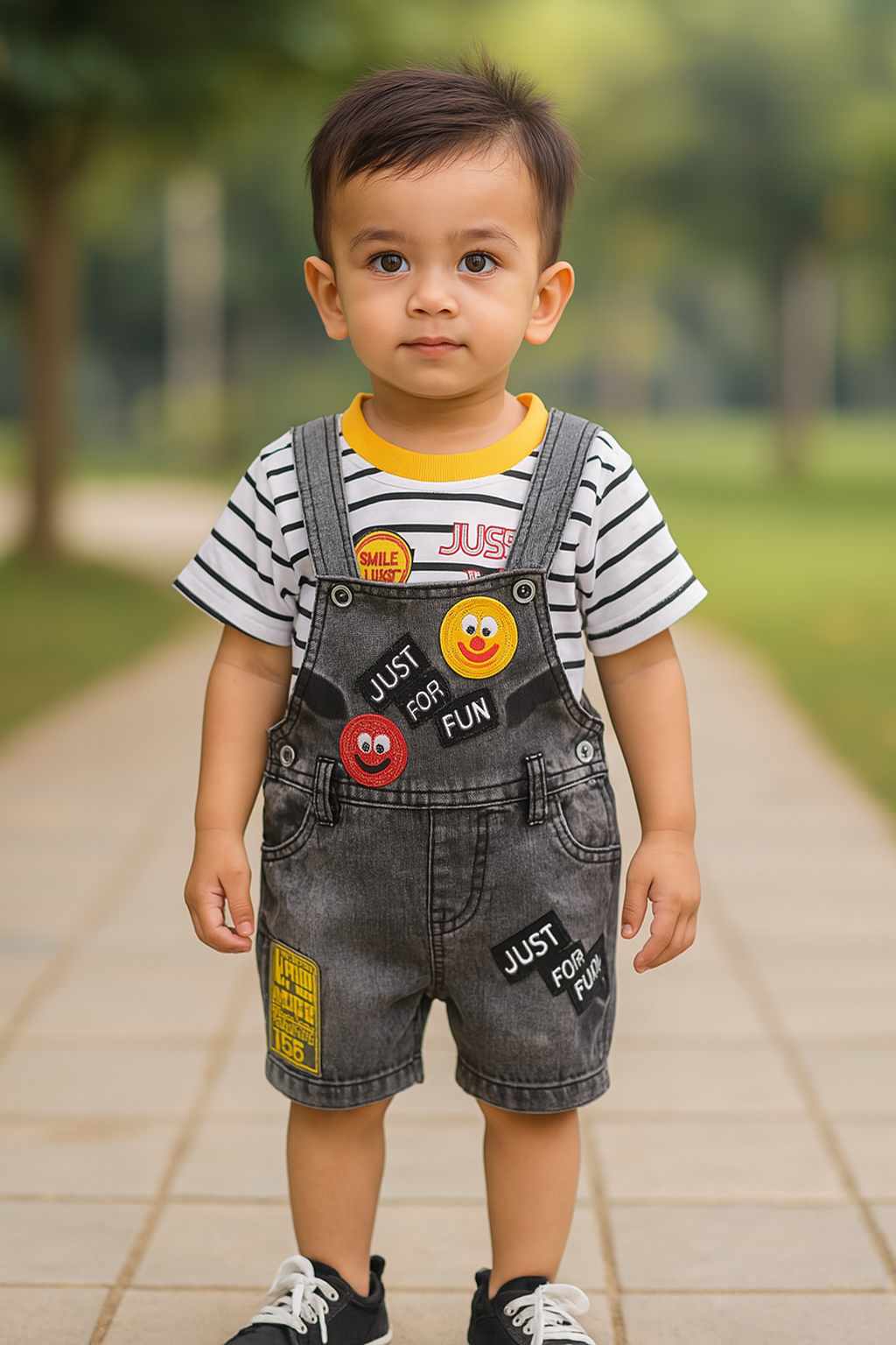Unisex Dungaree Dress for Baby Boys-Baby Girls-(bt31y)
