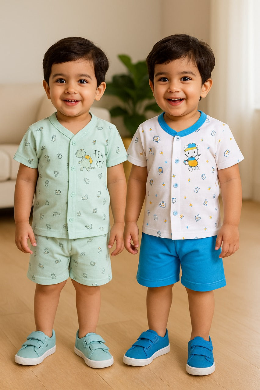 Baby Boys Casual T-shirt Shorts  btc2051blulg