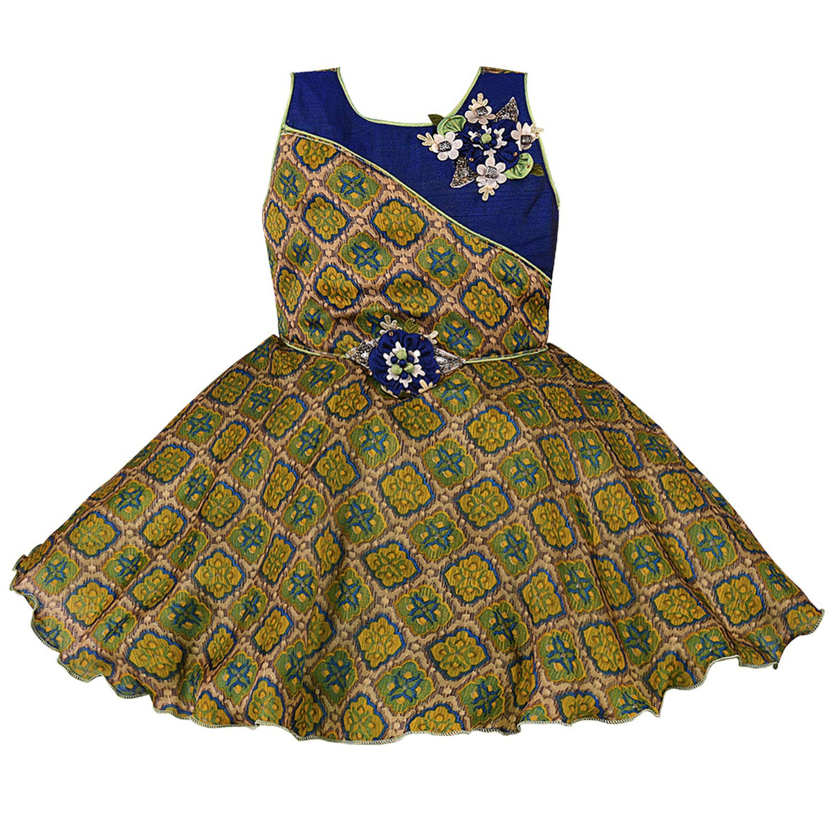 Baby Girls Frock Dress-bxa251blu - Party Wear - frocks Party Wear - baby dress