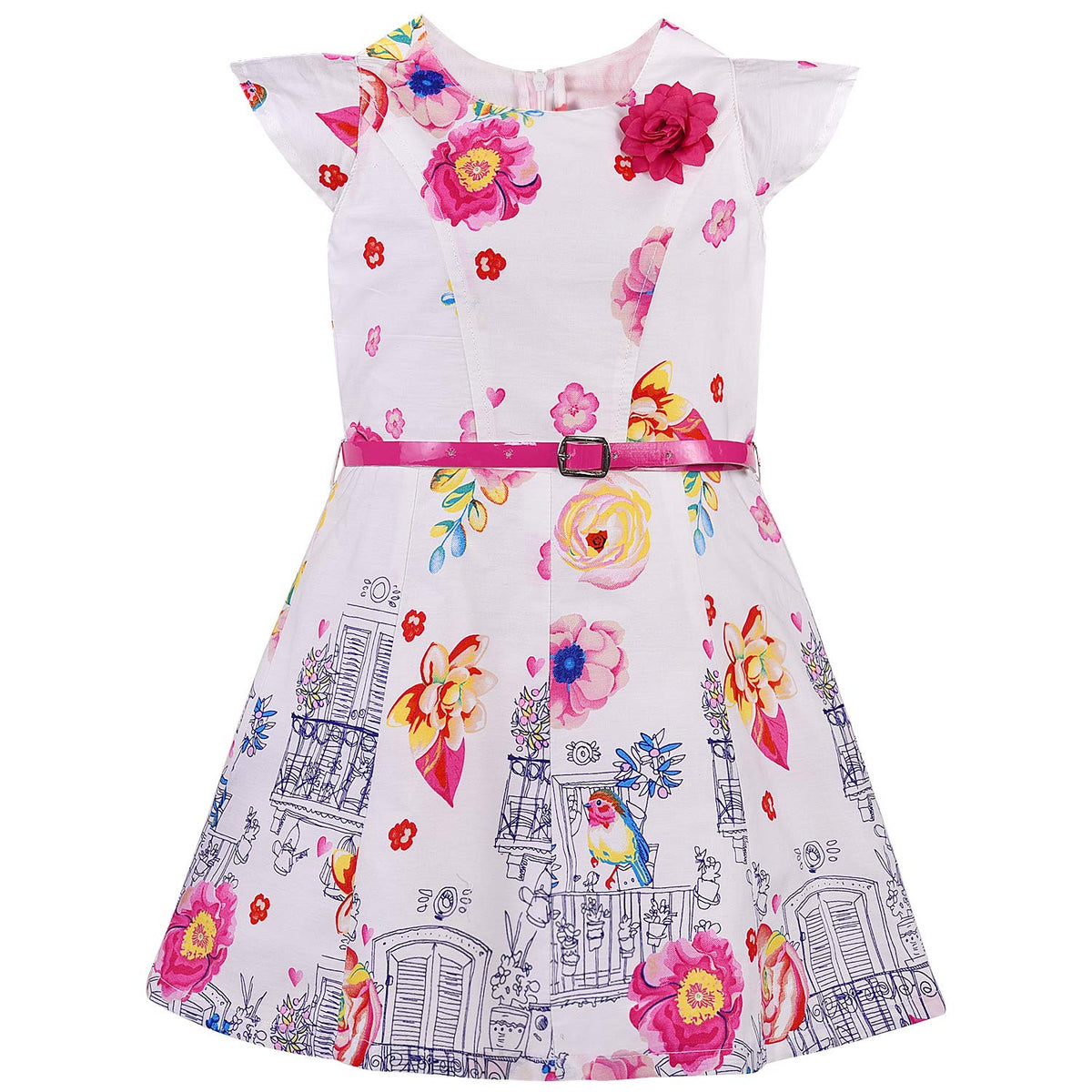 Baby Girls Dress Frock-bxa255pnk - Party Wear - frocks Party Wear - baby dress