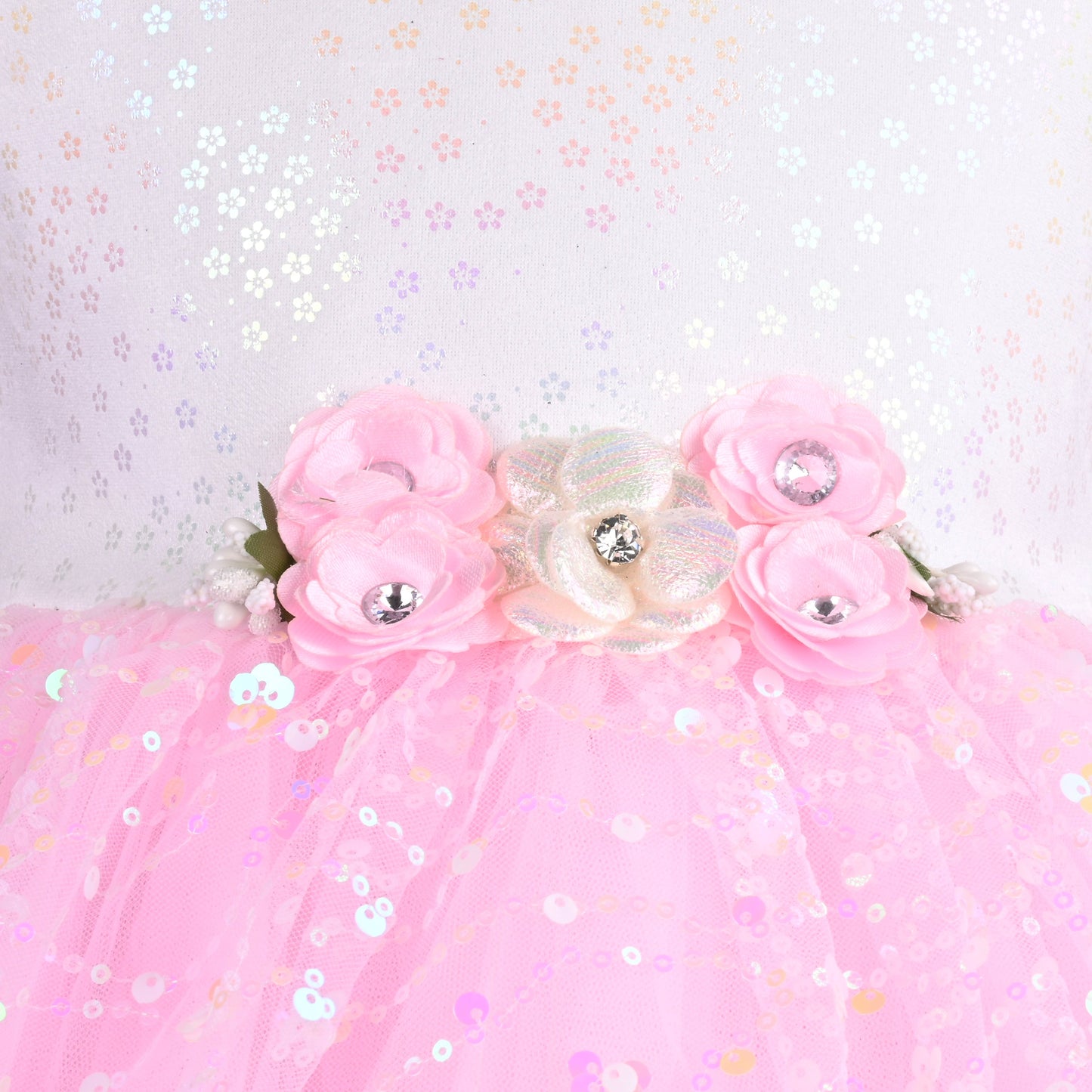 Girls Embellished A-Line Frock Dress