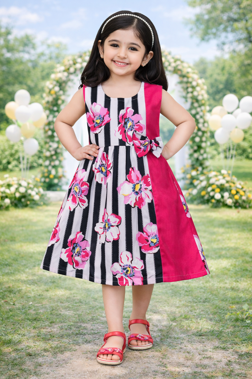 Girls Midi/Knee Length Casual Dress ctn341rd