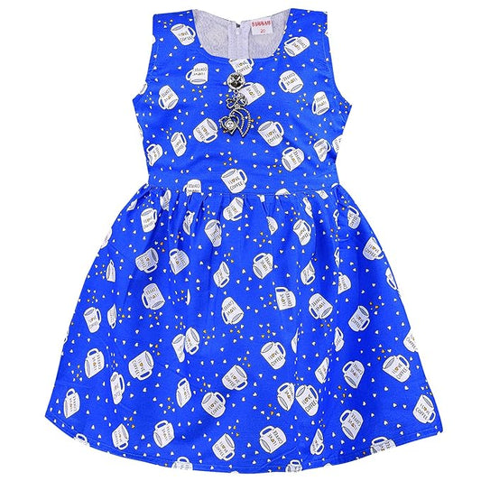 Girls Printed Cotton Sleeveless Dress ctn590