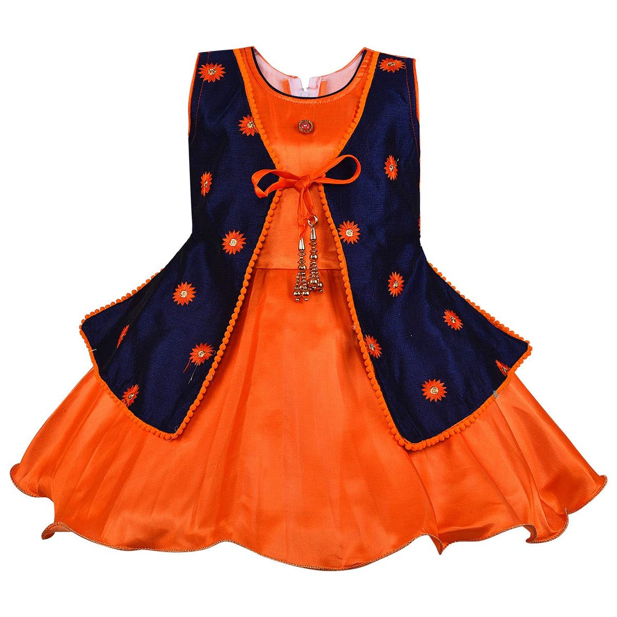 Wish Karo Baby Girls Partywear Frocks Dress For Girls (fe2781org) - Wish Karo