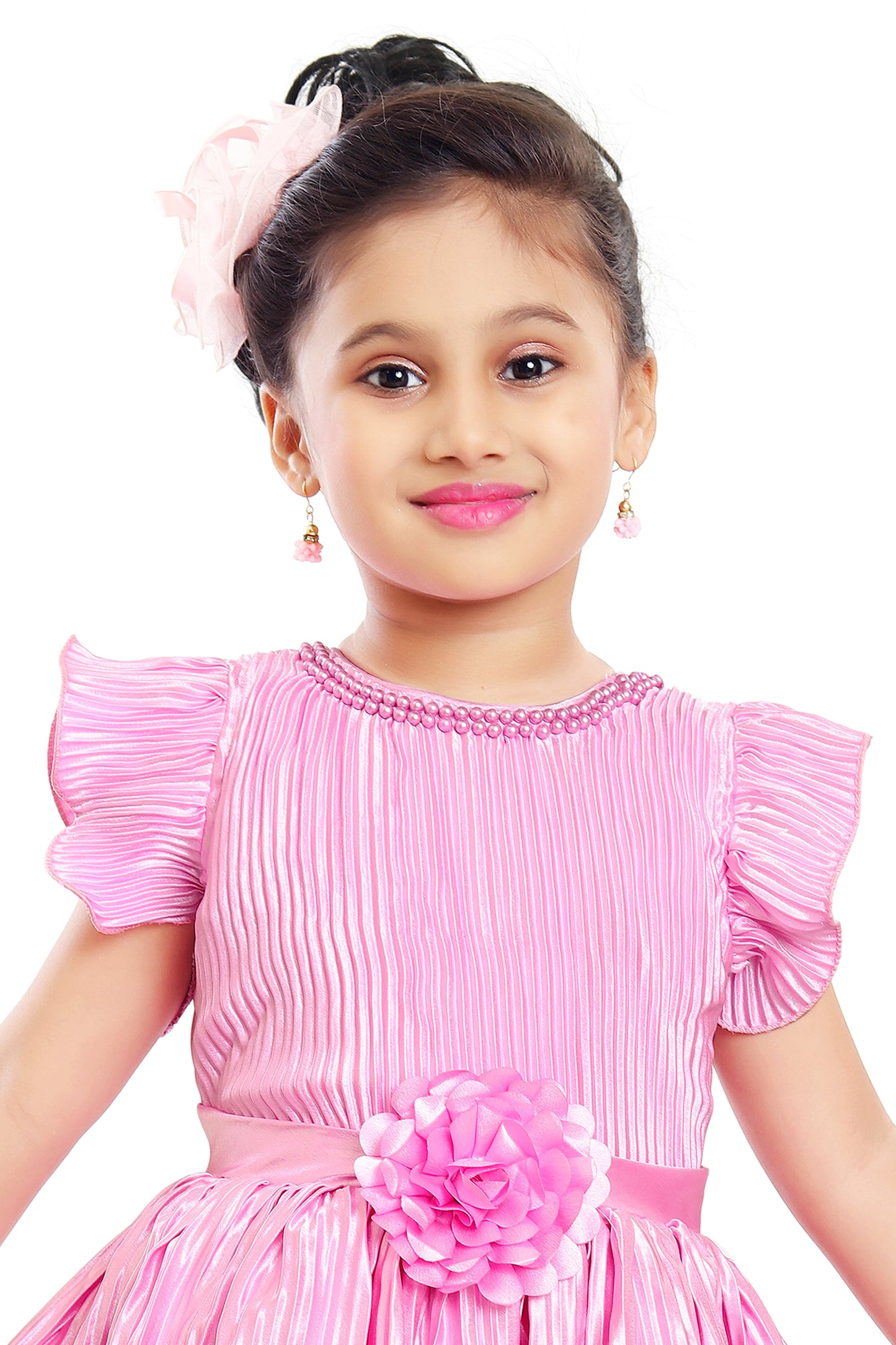 Baby Girls Partywear Frocks Dress For Girls (fe2789pnknw)