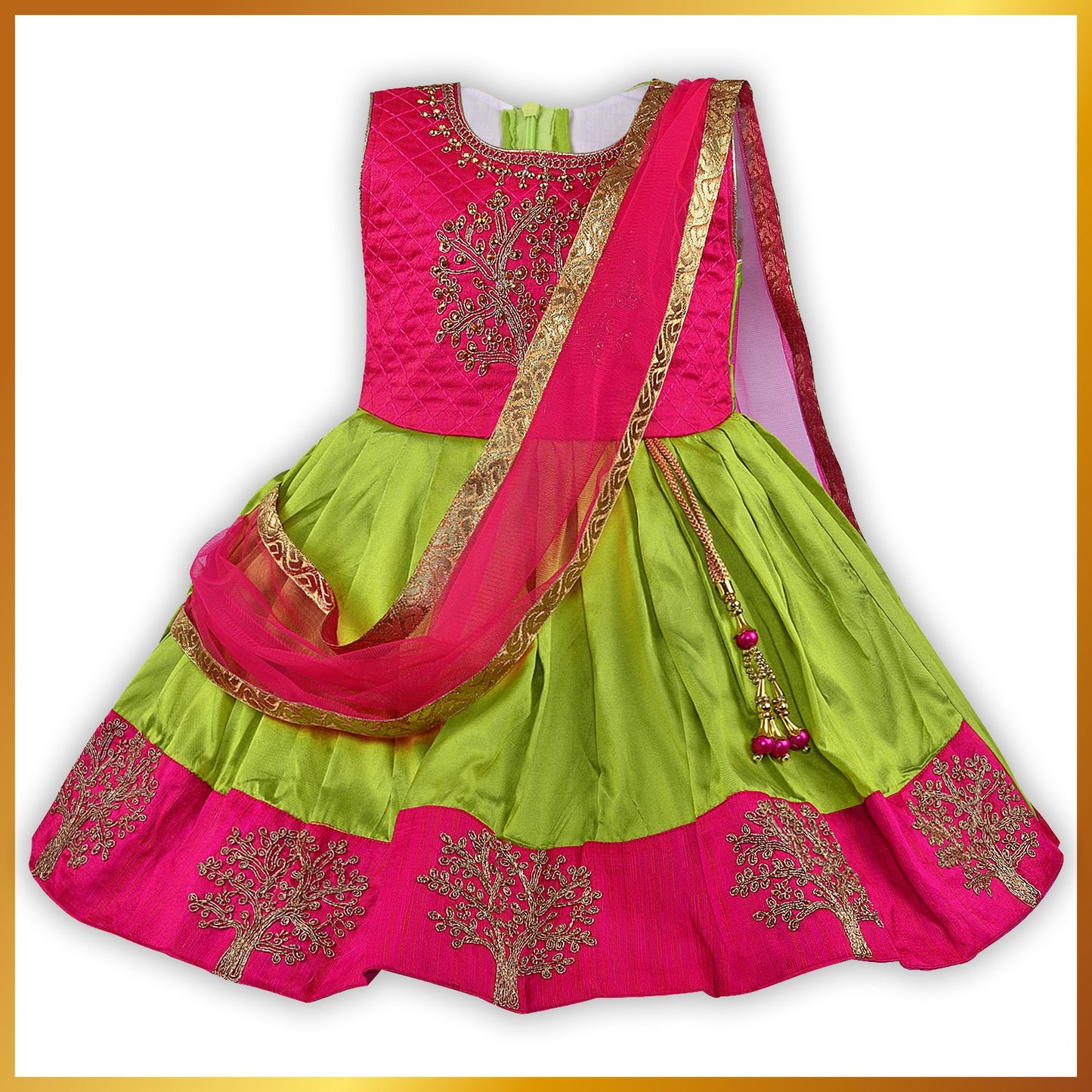 Girls Embroidered Ethnic Half saree dress Fe3133