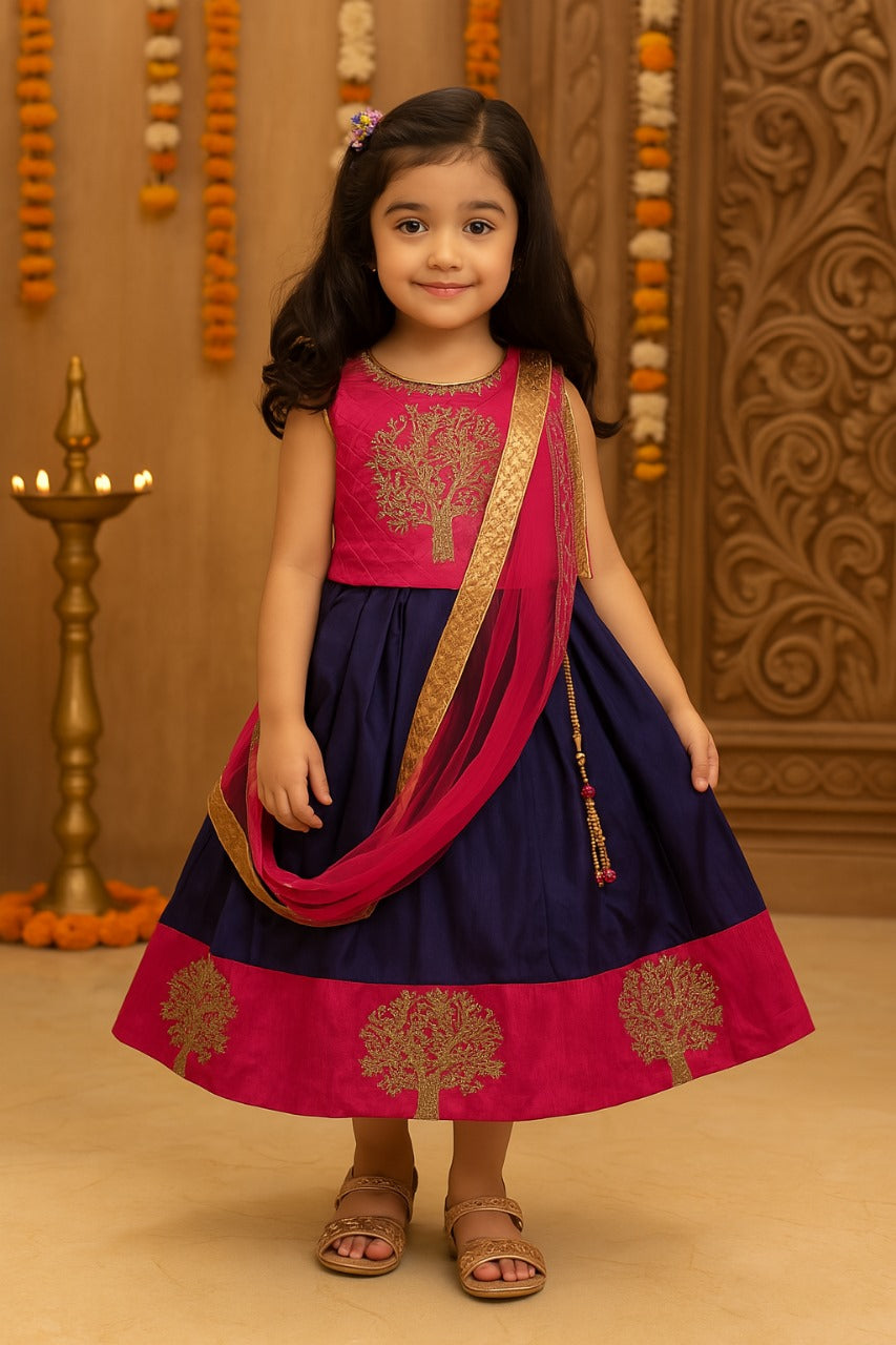 Girls Embroidered Ethnic Half saree dress Fe3133