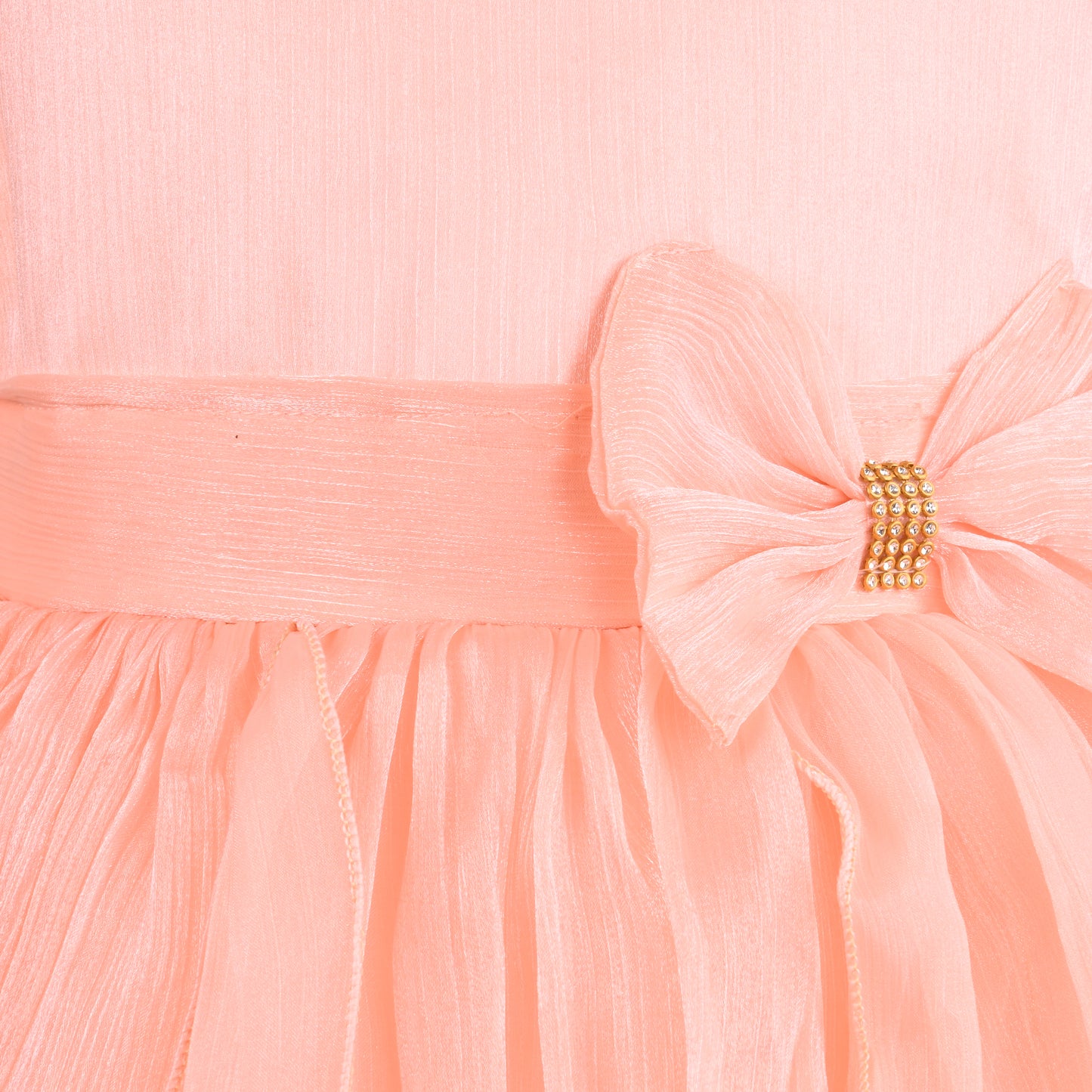 Girl Solid Sleeveless Knee Length Frock Dress fep3410