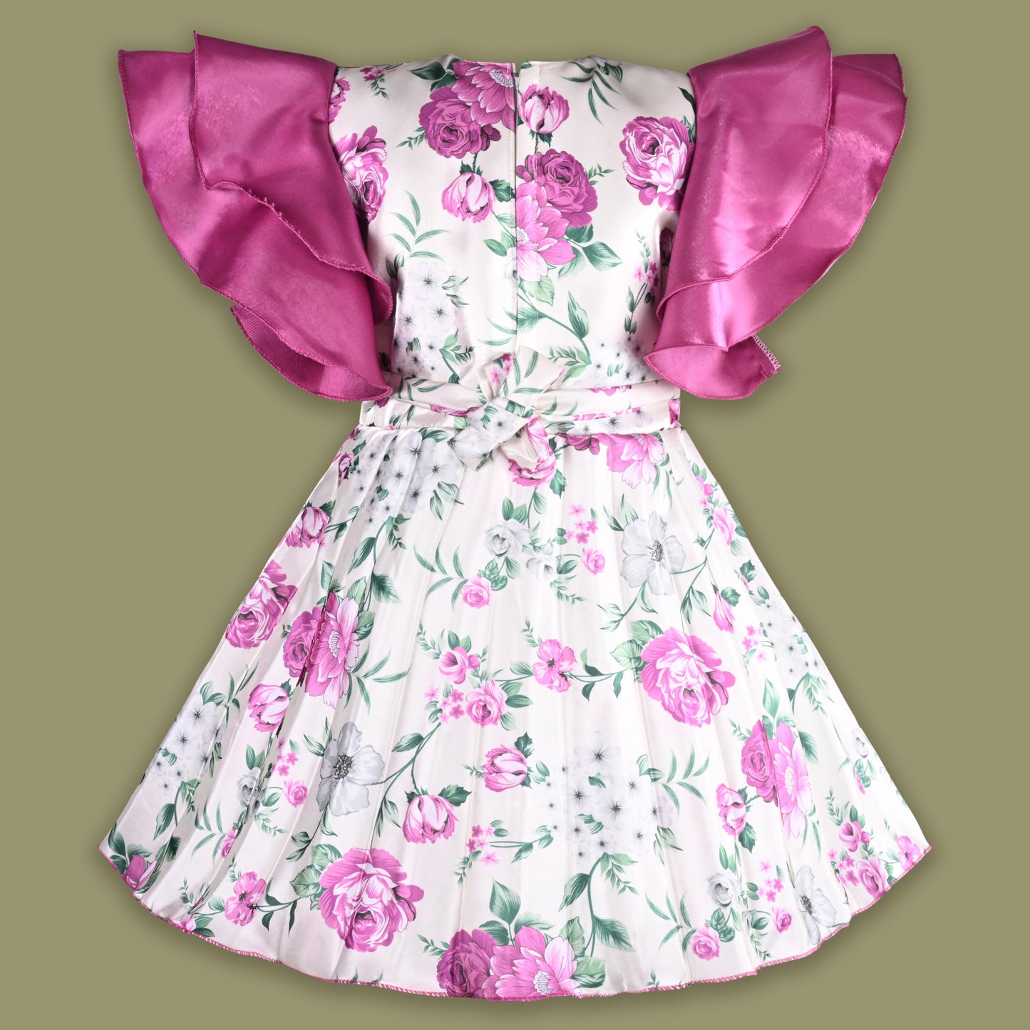 Girls Floral Print Fit and Flare Frock Dress