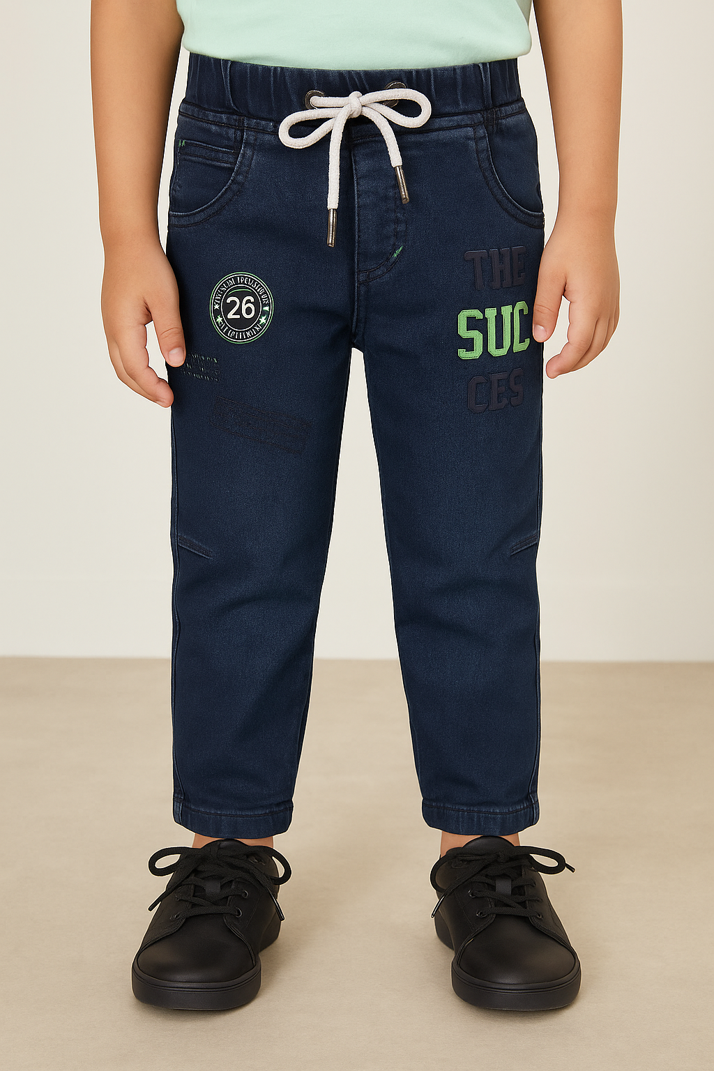 Boys & Girls Regular Mid Rise Blue Jeans js53grn