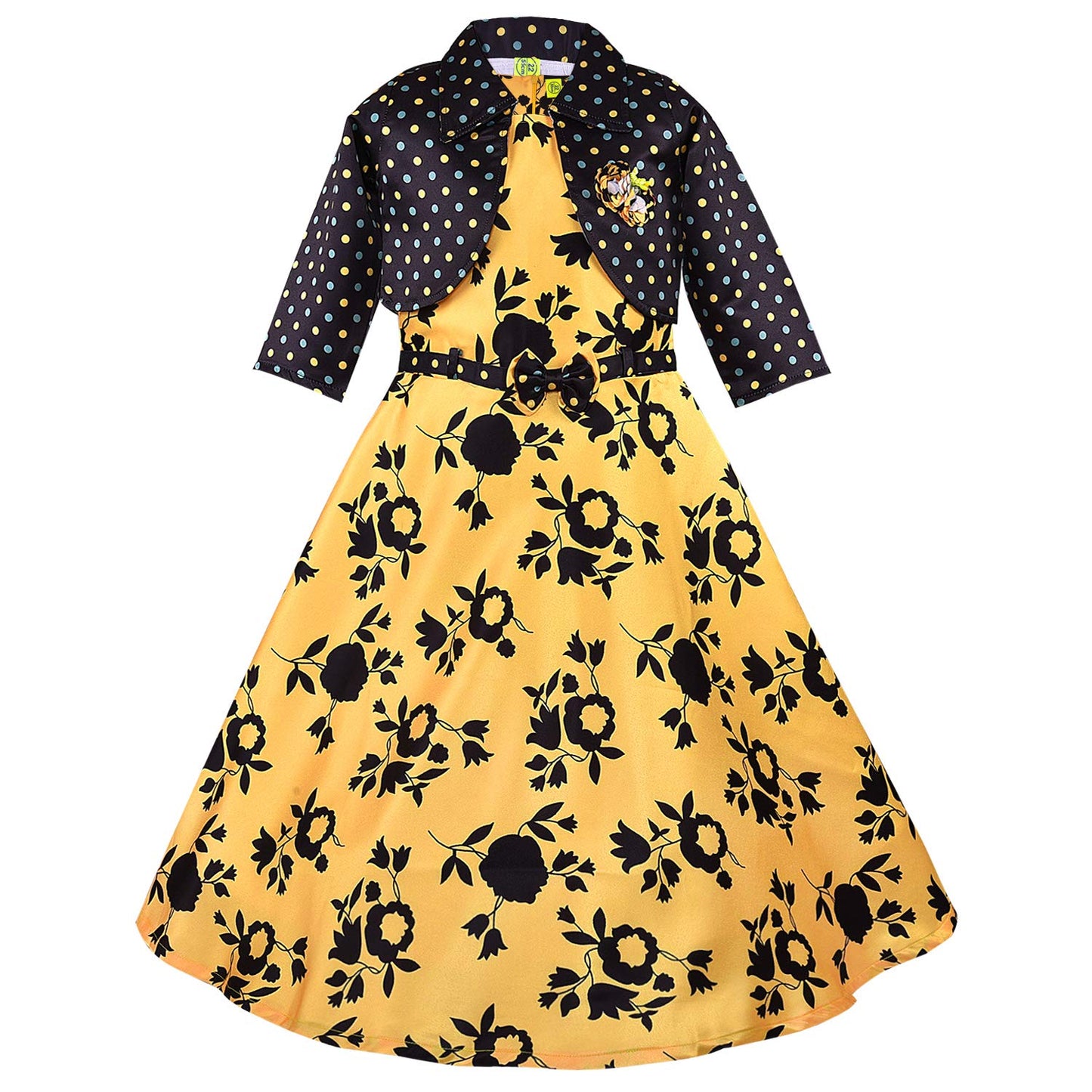 Girls Long Gown Dress with Jacket-(LF216y)