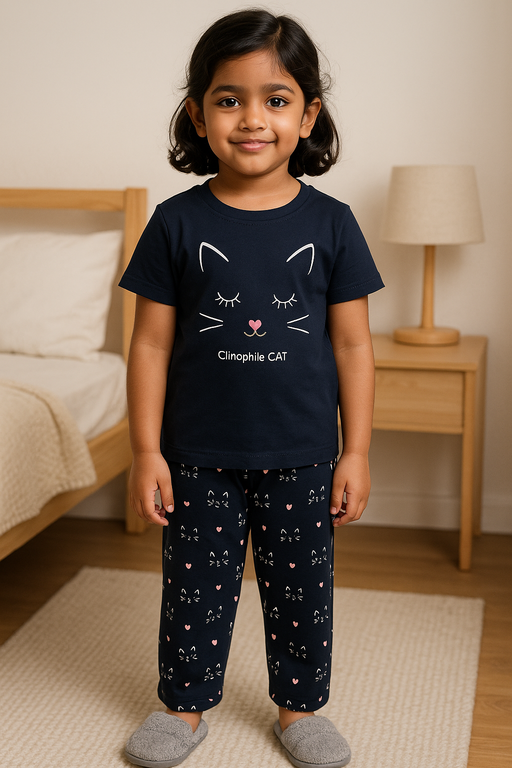 Unisex Cotton Tshirt and Trouser Nightsuit Set