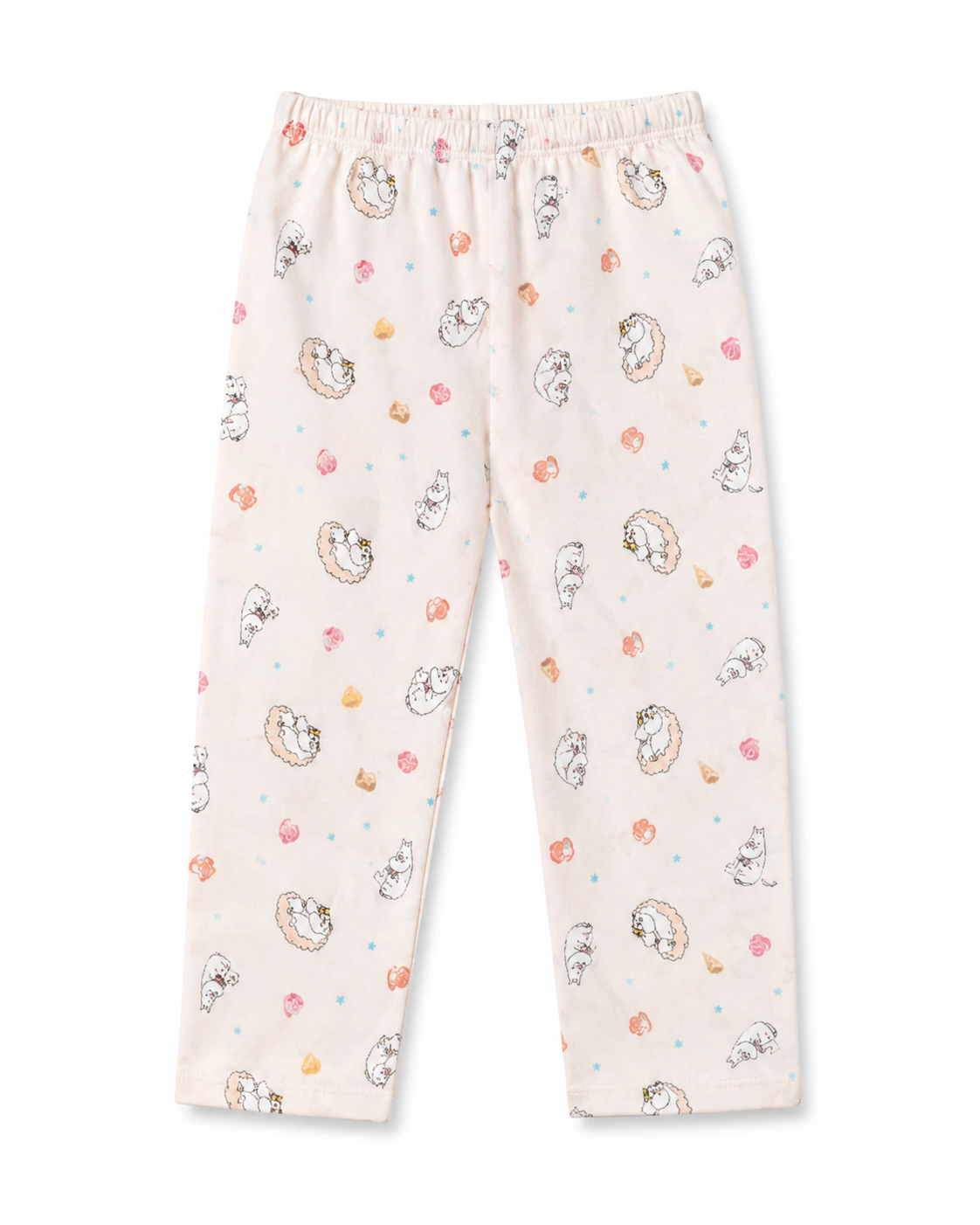 UnisexCotton Printed Night Suit Set – Soft Pink Character Print