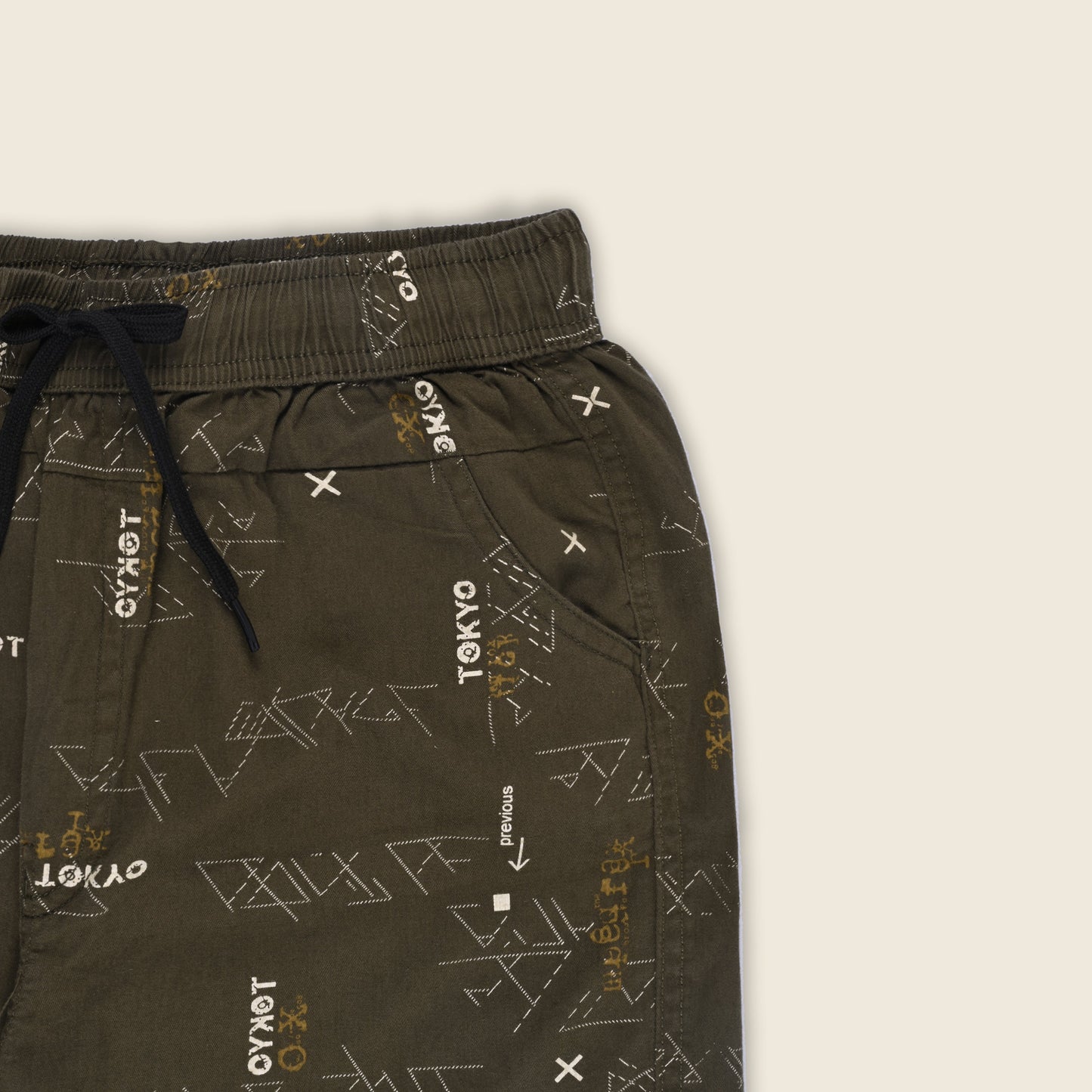 Boys Printed Cotton Cargo Shorts