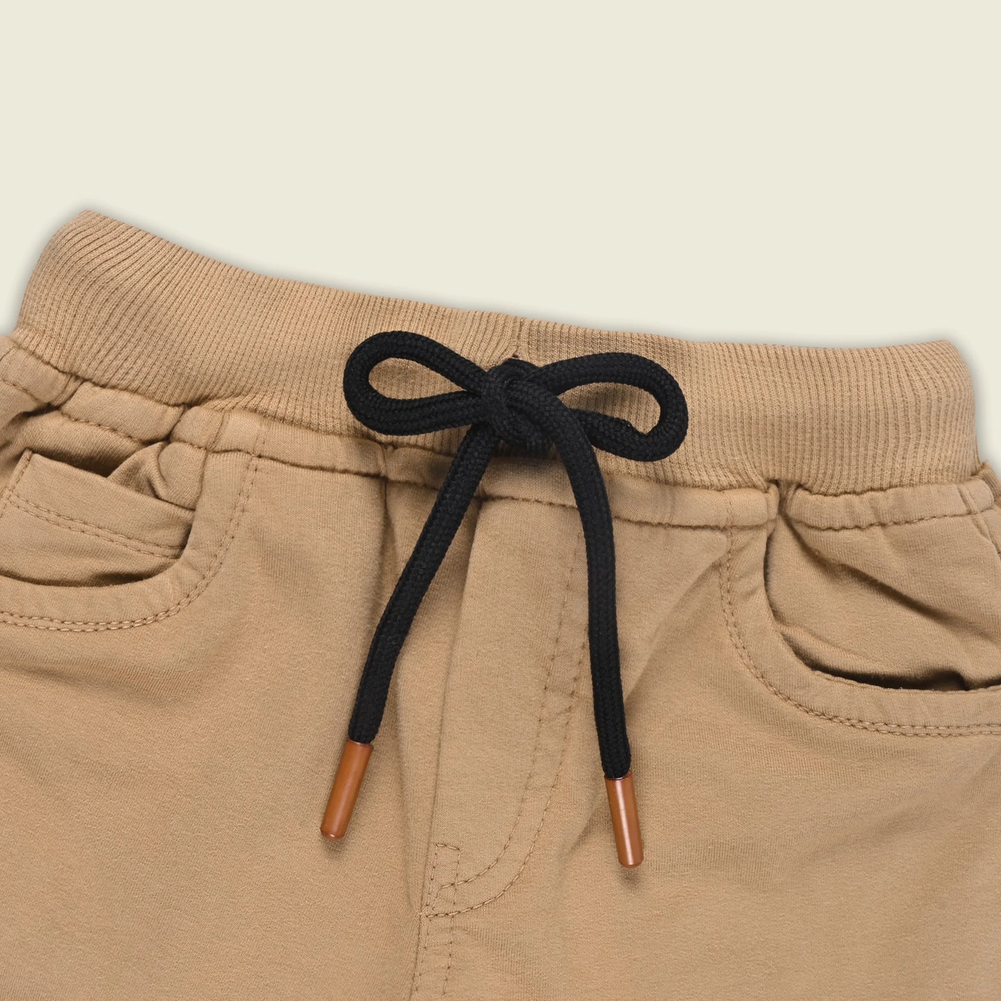 Boys Cotton Denim Solid Casual Shorts with Drawstring Waist shrt014