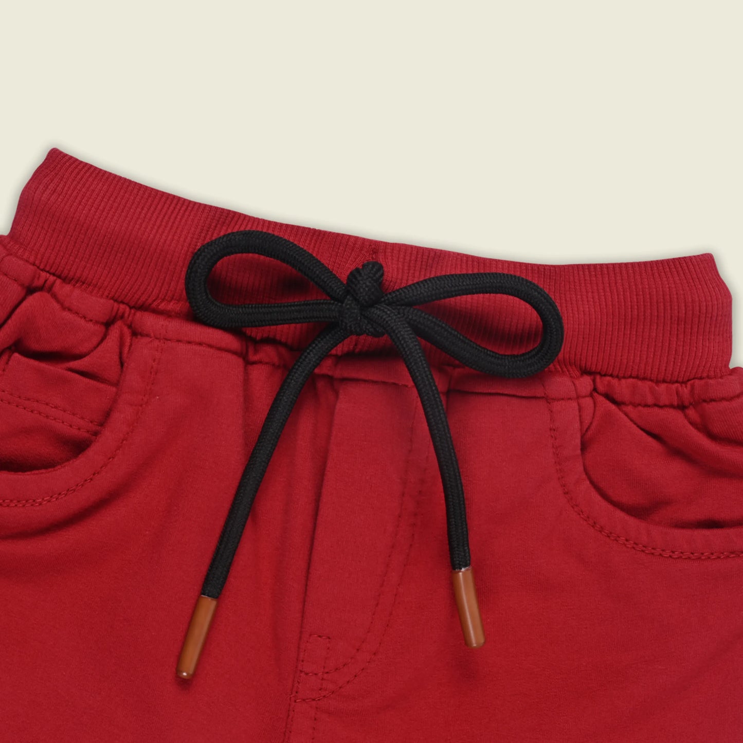 Boys Cotton Denim Solid Casual Shorts with Drawstring Waist shrt014