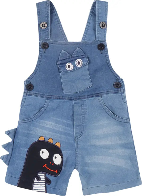 Boys Cartoon Cotton Tshirt and Denim Dungaree Set