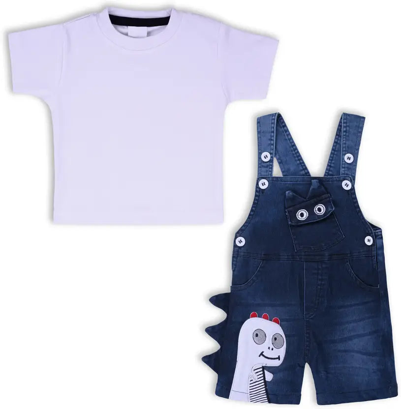 Dungaree For Baby Boys Casual Solid Cotton Blend 