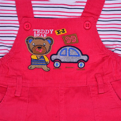Boys Cotton Cartoon Tshirt and Dungaree Set hdr2006