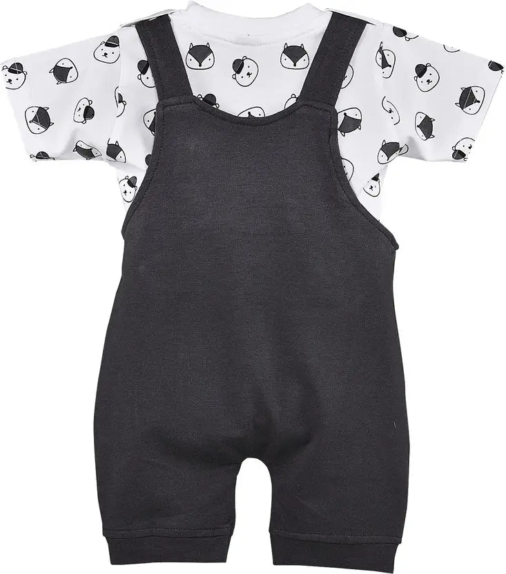 Baby Boys Casual Dungaree T-shirt  bt544gry
