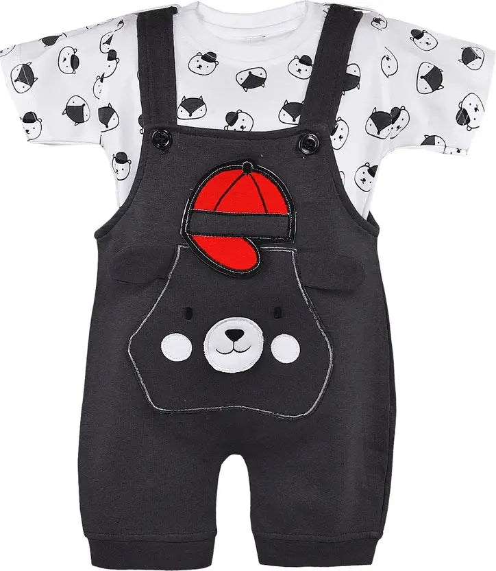 Baby Boys Casual Dungaree T-shirt  bt544gry