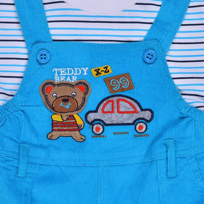 Boys Cotton Cartoon Tshirt and Dungaree Set hdr2006